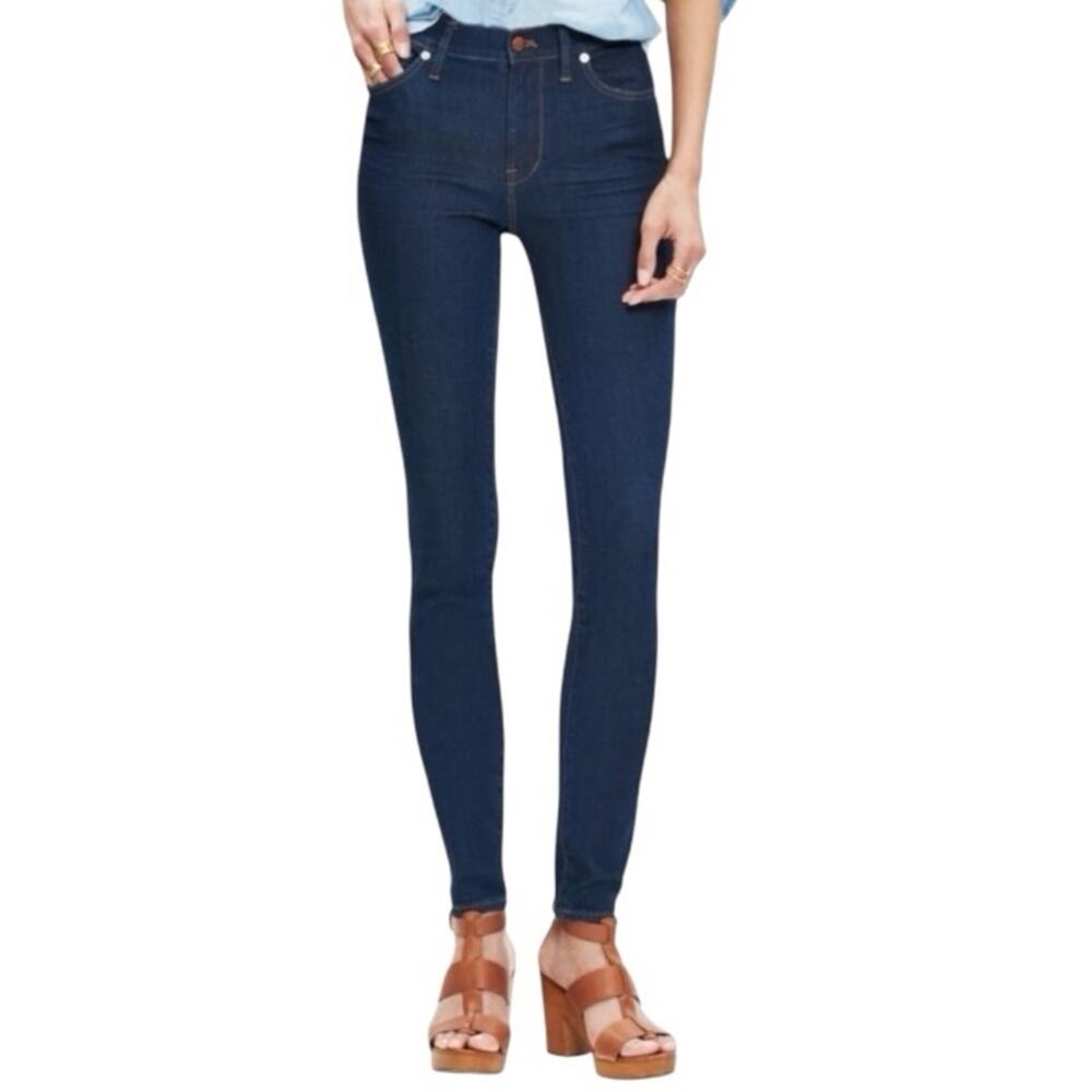 Madewell High Rise Skinny Jeans 26P Petite Raw Hem Ankle Stretch Medium Wash